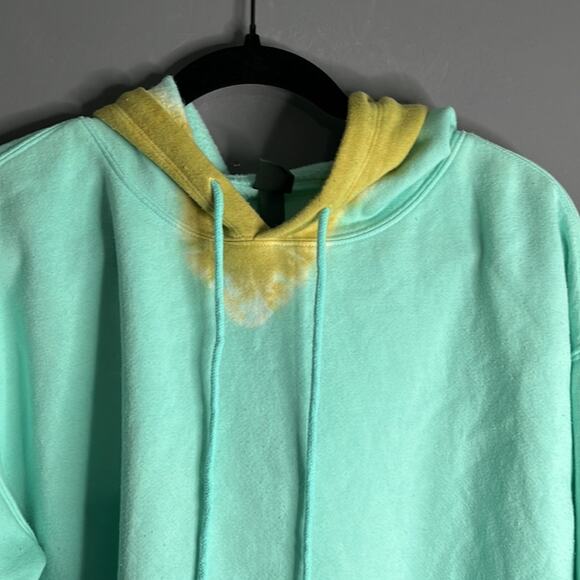 Wild Fable Light Green Cropped Hoodie With Tan Tie Dye Size Large - Picture 2 of 8